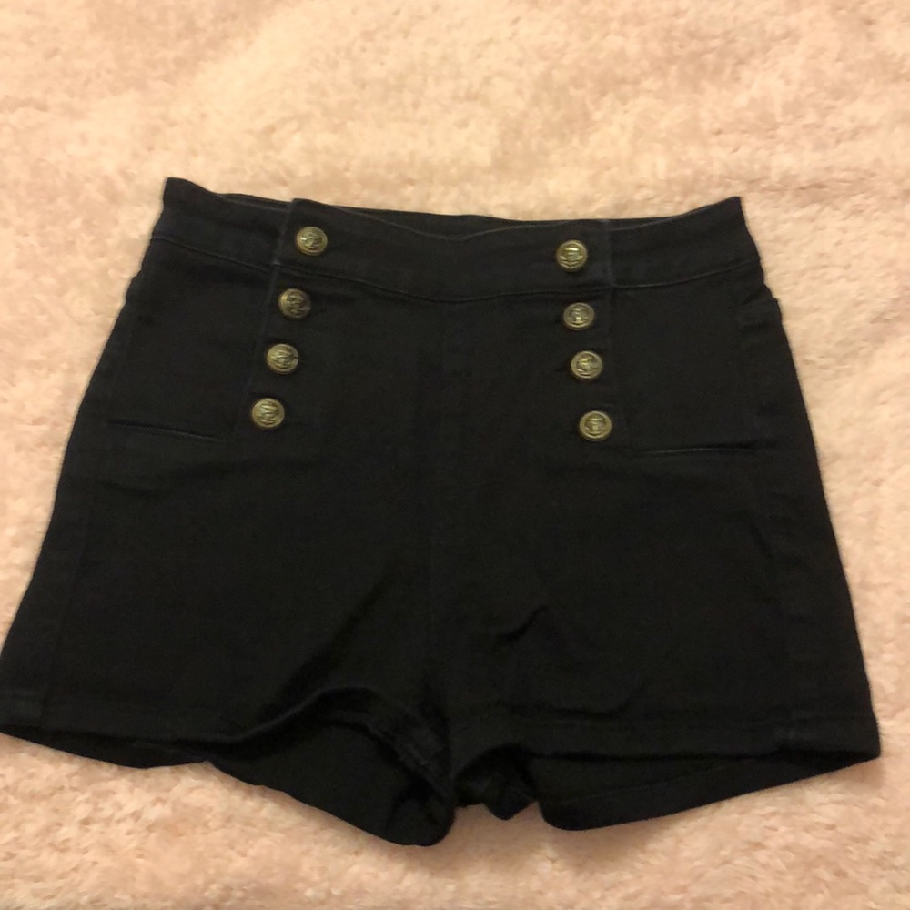 Black jean shorts